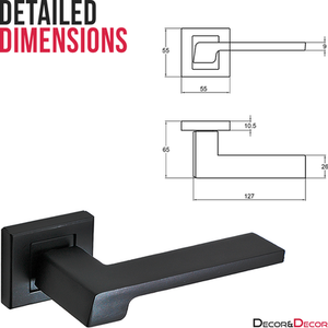 Spectra Matt Black Bathroom Door Lever Handles - Bathroom Kit - Matt Black by DecorAndDecor