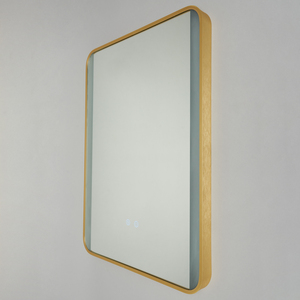 Aiga Bathroom LED CCT Mirror with Motion Sensor and Demist - Satin Brass by Litecraft