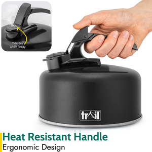 Lightweight Whistling Camping Kettle - Black / 18cm by Trail