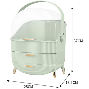 Makeup Organizer with Dustproof Drawers and Golden Accents - Mint Green by Livingandhome