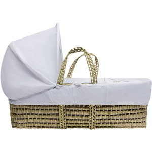 White Teddy Wash Day Moses Basket with White Rocking Stand - White by Kinder Valley