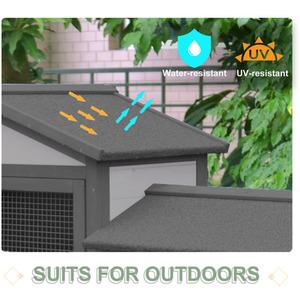 PawHut Wooden 2 Tier Small Animal Hutch - Grey by PawHut