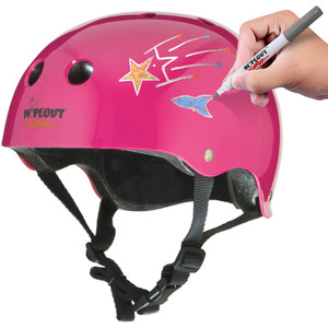 Wipeout Dry Erase Kids Bike Helmet Pink by Wipeout