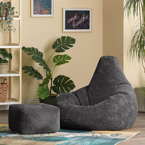 icon Dalton Gaming Bean Bag Chair and Footstool, Corduroy by icon