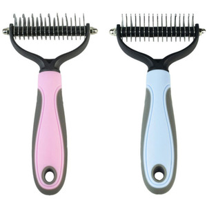 Large Double Sided Pet Hair Comb - Pink