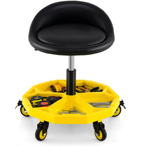 54-67 CM Rolling Mechanic Stool - Yellow by GAINOOM