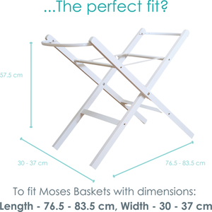 Wooden Folding Moses Basket Stand - White by Clair de Lune