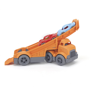 Racing Truck with 2 Race Cars - Orange by Green Toys