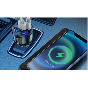 In-Car Five USB Fast Charging Phone Charger - Black