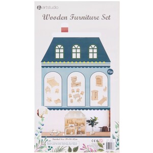 Wooden Dollhouse Furniture Set - Natural by Art Studio