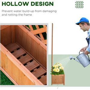 Outsunny Garden Wooden Planter Box with Trellis by Outsunny