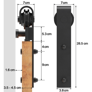 Barn Door Sliding Hardware Track Set Kit - Black by Yaheetech