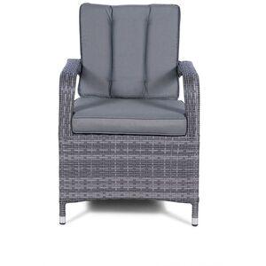 Arizona Fire Pit Round Rattan Patio Dining Set - Grey / 4 by Giardino