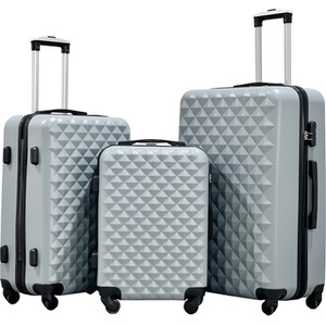 3pc ABS 4 Wheel Diamond Luggage Set by Groundlevel