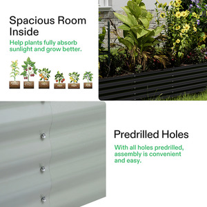 Silver Galvanized Steel Oval Raised Garden Bed by Livingandhome