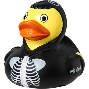 Skeleton Rubber Duck - Black and Yellow