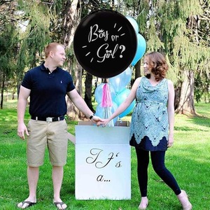 Gender Reveal 36 Inch Balloon Party Pack with Confetti Balloons - Black by DS Living