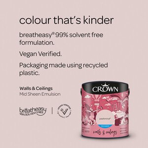Crown Walls and Ceilings Mid Sheen Emulsion - Pashmina / 2.5l by Crown Paints