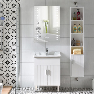 LED Bathroom Mirror Cabinet with Demister Pad - Silver by Livingandhome