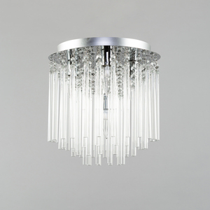 Tyre Bathroom Flush Ceiling Light - Chrome by Litecraft