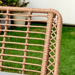 Outdoor Rattan Sofa - Lisbon Garden Sofa Chairs Table Set - Wicker and Cream - Beige by FurnitureboxUK