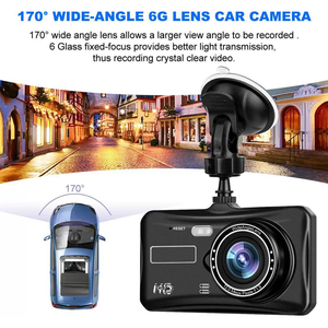 4 Inch Dual Dash Car HD Camera - Black