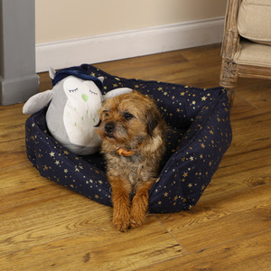 Luxury Navy Star Print Dog Bed Small - Green by NOAHS ARK