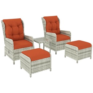 Milano 5 Piece Rattan Bistro Set with Adjustable Back by Chilli Seating