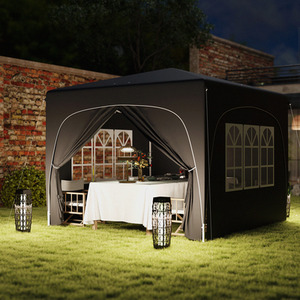 Outsunny 3 x 3(m) Pop Up Gazebo with Sides, UPF50 - Black by Outsunny