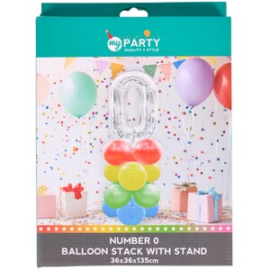 Number Balloon Stack with Stand - 0 by My Party