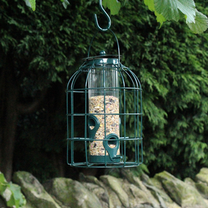 Bird Seed Feeder with Squirrel Guard - Green by Garden Mile