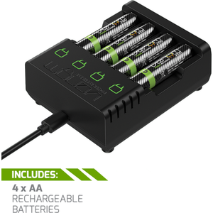 Venom Rechargeable Battery Charging Dock plus 4 x AA 2100mAh Batteries - Black by Venom