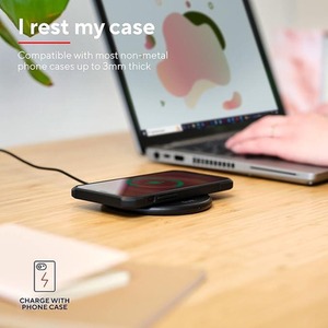Trust Viro Qi Fast Wireless Charger 15W with USB-C Connection Black - Black by Trust