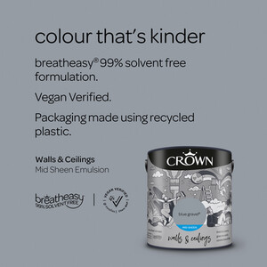 Crown Walls and Ceilings Mid Sheen Emulsion - Blue Gravel / 2.5l by Crown Paints