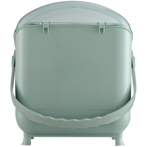 Large Make Up Organiser Dustproof Cosmetic Storage Box with Handle - Green by Livingandhome