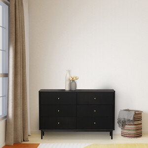 Emilia 6-Drawer Chest - Black