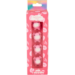 Pack of 4 Pig 3D Erasers - Pink by i doodle