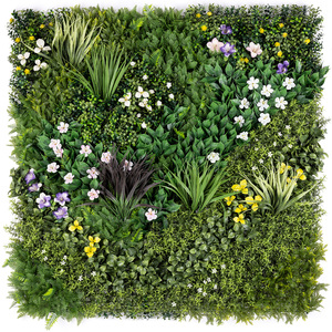 Artificial Spring Bloom Living Wall 4Pc - Green by Christow