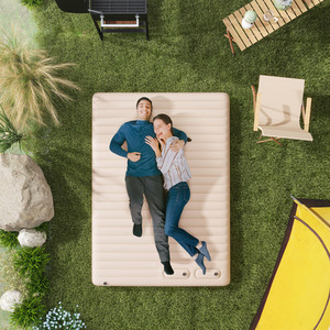 Outsunny Double Air Bed Inflatable Mattress with Foot Pumps - White by Outsunny