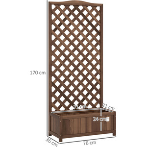 Outsunny Garden Wooden Planter Box with Trellis by Outsunny