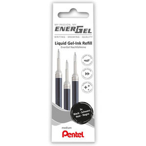 Pentel LR7 Energel Refill for Energel Pens - Black Ink - Pack of 3 - Black by Pentel