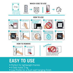 Hangables Removable Wall Fasteners - Strips by Velcro