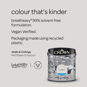Crown Walls and Ceilings Mid Sheen Emulsion - Spotlight / 2.5l by Crown Paints