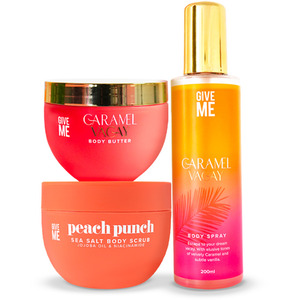 Scrub Hydrate and Spritz Body Care Set - Caramel Vacay - Caramel Vacay by Give Me Cosmetics