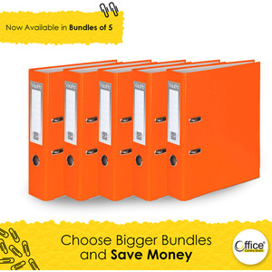 5x A4 Large 75mm Lever Arch File Folder Metal Edge Stationery Document Archive - Orange by Office Centre.direct