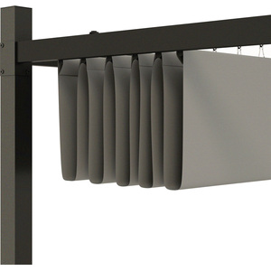 Outsunny 3 x 3(m) Outdoor Pergola with Retractable Roof - Grey by Outsunny