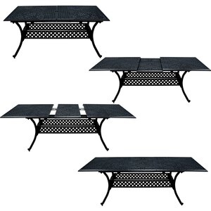 SHG Chirk Cast Aluminium 6 Seater Dining Set With Rectangular Extendable Table - Black by Signature Homes and Gardens
