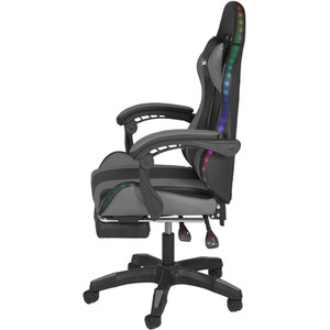 Premium LED Gaming Chair with Footrest - Grey by Groundlevel
