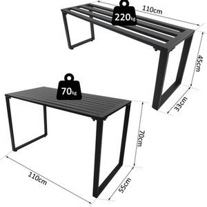 Outsunny Metal Outdoor Dining Set - Black by Outsunny
