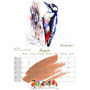 Birds in Watercolour 2024 Calendar by BebesArts